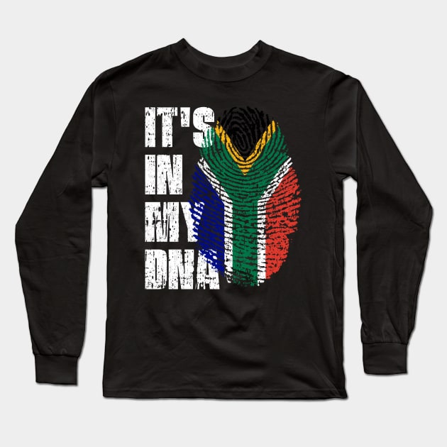 IT'S IN MY DNA South Africa Flag Boy Girl Gift Long Sleeve T-Shirt by simonStufios